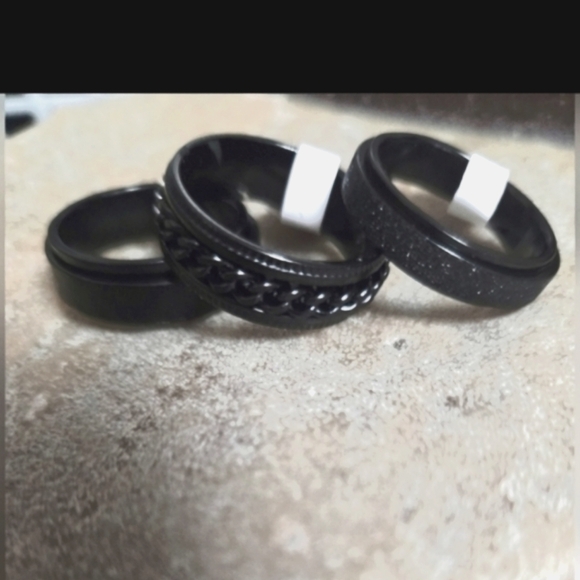 Other - Stainless Steel Men's Rings Size 11 Lot Of 3